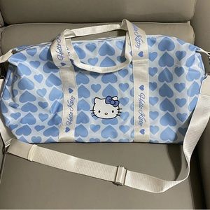 SOLD 🚫 Hello Kitty Forever 21 Blue Heart Angel Duffel Bag Weekend Luggage Travel